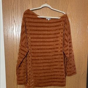 White Birch Rust Knit Top